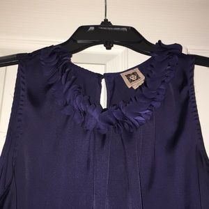 Anne Klein Blouse Navy Medium